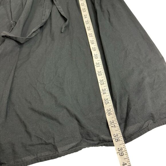 Converse Black Cotton Surplice Tie Waist Casual Summer Dress, Large - Picture 6 of 6